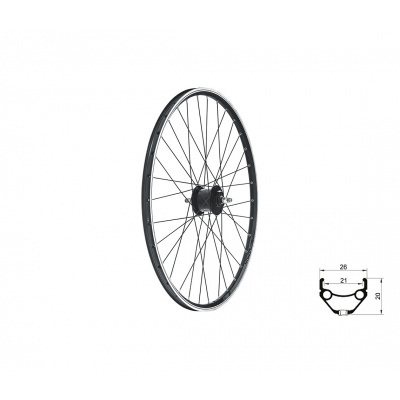 Zapletené koleso predné KLS DRAFT Dynamo V-brake, 28/29", black Farba: black