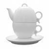Porcelánová čajová súprava pre jedného v bielej farbe – 3 diely