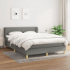 vidaXL Boxspring posteľ s matracom tmavosivá 140x190 cm látka - Sivá - 9023-150797