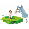 Set šmykľavka s vodnou hrou a pieskovisko Sandy s krytom XS Slide Blue Life Smoby dĺžka šmyku 90 cm s UV filtrom
