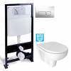PRIM předstěnový instalační systém s chromovým tlačítkem 20/0041 + WC JIKA LYRA PLUS RIMLESS + SEDADLO duraplastu PRIM_20/0026 41 LY1