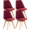 Design-Shop Linares zamat drevené nohy natura Bordová 4 ks