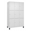 Skriňa uzamykateľná C+P Cabo-Plus, 3 oddelenia, 1200 x 500 x 1850 mm, biela, na nožičkách