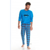 Pánske pyžamo dlhé - Live to ride M Modrá