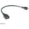AKASA - USB kabel OTG - mikro USBna USB - 15 cm AK-CBUB25-15BK