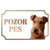 Írsky teriér - Kovová tabuľka POZOR PES