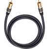 cinch audio prepojovací kábel [1x cinch zástrčka - 1x cinch zástrčka] 3.00 m čierna pozlátené kontakty Oehlbach NF Sub; 21533
