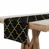 Behun na stol - Čierny behúň, odtiene žltej, zlato 160 x 40 cm (Tabuľka 40x160 Black Maroko Gold 8274)