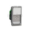 Schneider Electric Unica Dátová zásuvka 1xRJ45 Kat.6A FTP, 1 modul, Aluminium
