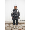 BOOSO HOODIE GRAPHITE / Teplá šedá mikina 2/3 roky