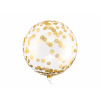 Party Priehľadný fóliový balón bobo so zlatými bodkami 40 cm