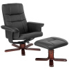 tectake 401438 relaxačné kreslo s taburetkou, model 1 - čierna/hnedá
