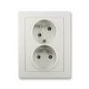 Zásuvka kompletní dvojnásobná, pootočená, 5513J-C02357 S1, ABB, Swing®L, světle šedá (ABB, Swing®L, světle šedá)