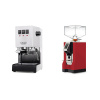 Gaggia New Classic EVO, white + Eureka Mignon Perfetto, CR ferrari red