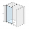 Jika Pure - Sklenená stena bočná 79,5 cm na sprchovú vaničku 140 cmx80 cm a 140 cmx90 cm s úpravou Jika Perla Glass, 80cm x20cm x200 cm H2684200026681