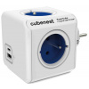 Cubenest Powercube Original USB PD 20W, A+C, 4× zásuvka, bílá/modrá, dětská pojistka, uzemnění, max. 16A/250V~3680W