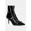 Kožené členkové topánky Love Moschino čierna farba, na vysokom podpätku, JA21047G1NIH0000 EUR 36