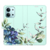 Flip pouzdro iSaprio - Xiaomi Redmi 15C - Blue Flowers s kapsičkami na karty (Flipové knížkové pouzdro, obal, kryt iSaprio s přihrádkami na karty a motivem)
