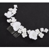 B-TOP Hrebeň do vlasov zdobený bielymi kvetmi Druh barvy: Stříbrná