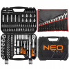 NEO Nástrčné Kľúče 110 ks 1/4 1/2 Kufor + Očkoploché kľúče 12 ks