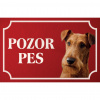 Írsky teriér - Kovová tabuľka POZOR PES