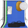 Štúdiový set s lampou typu softbox, pozadiami a blendami