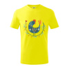Folklór - sliepky s margarétkami - Tričko detské bavlnené - 158 cm/12 rokov ( Citrónová )