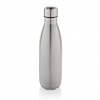 Fľaša na vodu Eureka z RCS recyklovanej nerezovej ocele, sivá strieborná