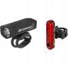 Sada svetiel na bicykel FORCE USB DOT predné + zadné – LED, nabíjanie cez USB, 300 lm