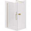 CERANO - Sprchová zástena Walk-in Onyx Round Ľ/P - 8 mm - guľatá vzpera - zlatá kartáčovaná, transparentné sklo - 120x200 cm