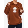 Dámska mikina s kapucňou Super.natural Snow Cat Hoodie - horn brown/various