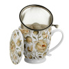 Porcelánový hrnček so sitkom a viečkom DUO THE SECRET GARDEN ENGLISH ROSES 510 ml