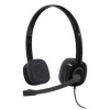 Logitech H151 Headset otvorená (On Ear) káblové, 981-000589, stereo, čierna, Redukcia šumu mikrofónu, Potlačenie hluku; 981-000589