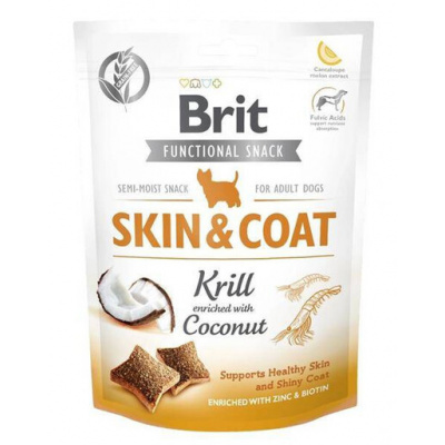 Brit care dog funkčný snack skin&coat krill maškrta pre psov na koži a srsť 150 g