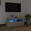 vidaXL TV skrinka s LED svetlami dub sonoma 90x35x40 cm