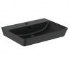 Ideal Standard Connect Air Umývadlo Cube, 60x46x16 cm, s prepadom, otvor na batériu, čierna E0298V3