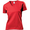 Tričko STEDMAN CLASSIC V-NECK WOMEN Scarlet červená XL