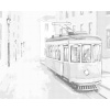ZUTY Bodkovanie - STARÁ ŽLTÁ ELEKTRIČKA Rámovanie: vypnuté plátno na rám, Rozmer: 40x50 cm