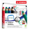 STABILO MARKdry - 4er Pack mit Spitzer und Abwischtuch - in vier verschiedenen Farben
