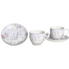 Home Elements Súprava dvoch porcelánových šálok 270 ml s podšálkami, Levanduľa