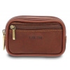 Kožená taška na opasok Giudi koňakovej farby pre mužov 13 x 8 cm