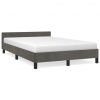 vidaXL Posteľ bez matracom tmavosivá 120x190 cm zamat - Sivá - 89102-43416