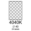etikety RAYFILM 40mm kruh zelené flourescentné laser R01304040KA (100 list./A4) (R0130.4040KA)