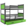 Interbeds Rico poschodová posteľ 200cm x 90cm borovicové drevo sivo-zelená