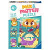 RAVENSBURGER Puzzle Mix&Match: Roztomilí dinosaury 3x24 dielikov