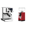 Rancilio Silvia BC PID, white + Eureka Mignon Bravo, CR ferrari red
