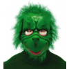 Zelená maska Grinch s vlasmi - Vianoce