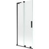 Mexen Velar L, 2-krídlová posuvná vaňová zástena 85 x 150 cm, 8mm číre sklo, čierna matná, 896-085-003-01-70