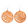Drevené náušnice - Listové kruhy