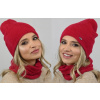 Fashionweek Exkluzívny alpakovy set čiapka a šál, pletený tunel Zizi-AL2 Farba: Červená, Veľkosť: Universal